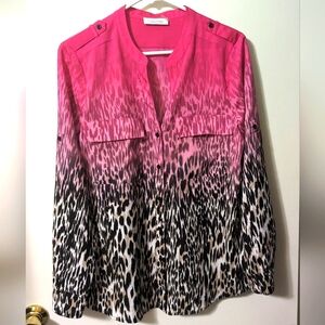 Calvin Klein roll sleeve blouse